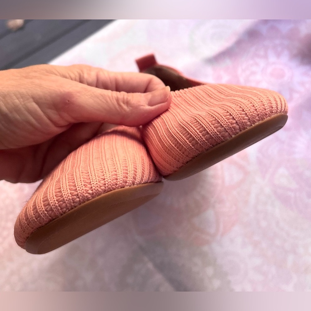 Everlane The Day Glove ReKnit Pink Salmon Size 9.5 Ballet Flats Slip On Shoes - Picture 5 of 12